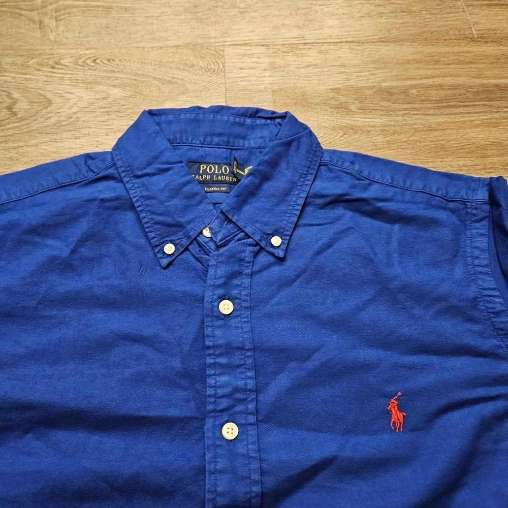 NWT Polo Ralph Lauren Classic Fit Button Down Shirt Blue Men's L Cotton
